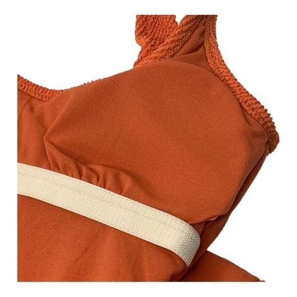Kona Sol One Piece Textured Swimsuit Rust NWT Medium - Picture 8 of 13